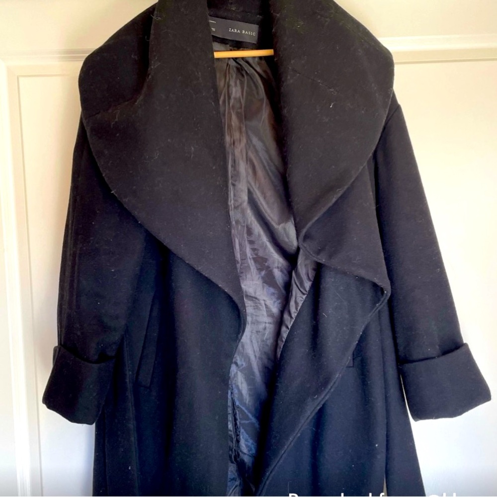 Black Zara wool coat M